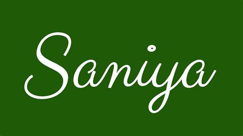 Learn how to Sign the Name Saniya Stylishly in Cursive Writing - YouTube