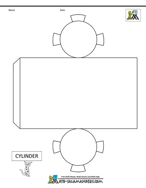 Cylinder box | 3d geometric shapes, Printable shapes, Packaging template design