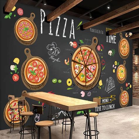 Custom Wall Mural Pizza Shop Wallcovering Free Shipping | BVM Home