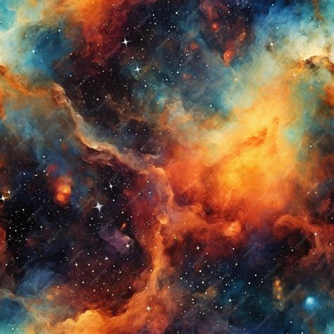 Premium AI Image | a close up of a colorful galaxy with stars and a bright orange and blue ...