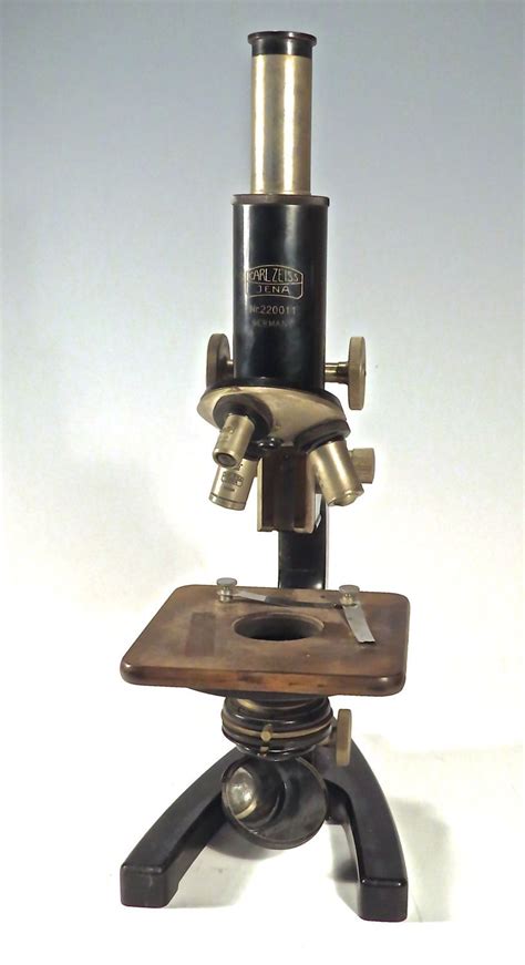 CARL ZEISS JENA Microscope Brass Body Black Enamel Finish Made in Germany | Brass, Black enamel ...