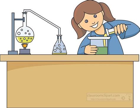 student working on chemistry experiment clipart - Classroom Clip Art