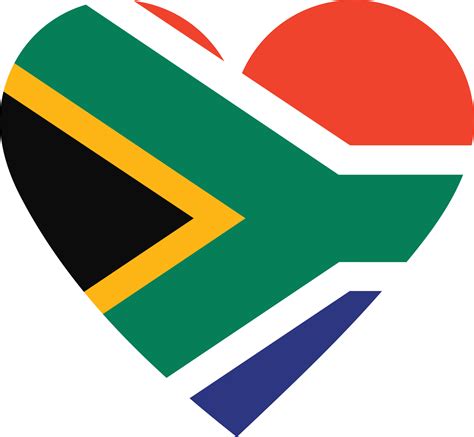 South Africa flag in the shape of a heart. 11659326 PNG