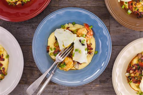 Shrimp 'N Grits with Bacon Bits and Eggs Recipe | Rachael Ray