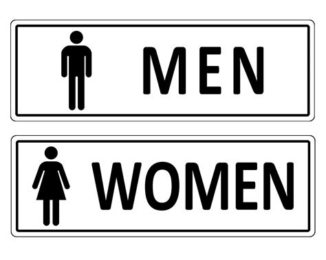 Buy (Set of 2) Restroom Signs for Business - Self-Adhesive Metal Modern Restroom Sign - 7.5 x 2. ...