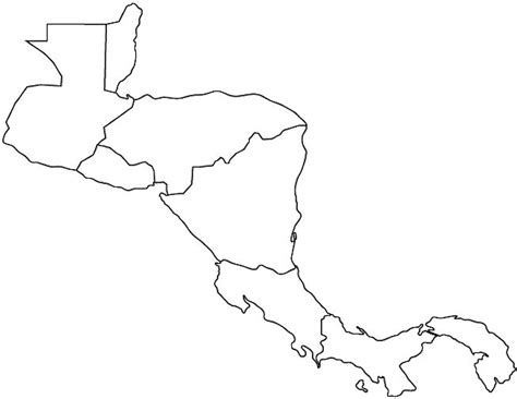 Outline Map of Central America, Central America Outline Map -Worldatlas.com