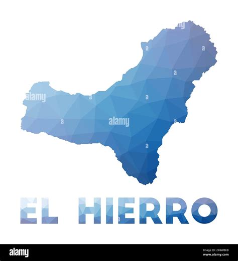 Low poly map of El Hierro. Geometric illustration of the island. El ...