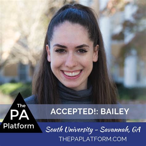 Accepted!: Bailey - South University (Savannah) — The PA Platform