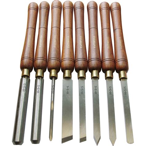 Faithfull 8 Piece High Speed Steel Turning Chisel Set In A Wooden Boxed | Camivu