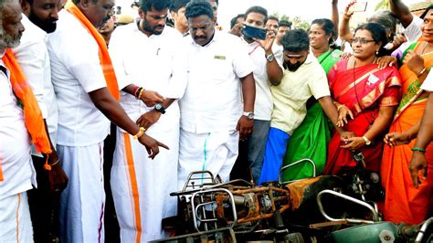 Annamalai assures BJP support to functionary whose vehicles were set ...