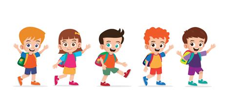 cute boy and girl walking and go to school together 10640477 Vector Art at Vecteezy