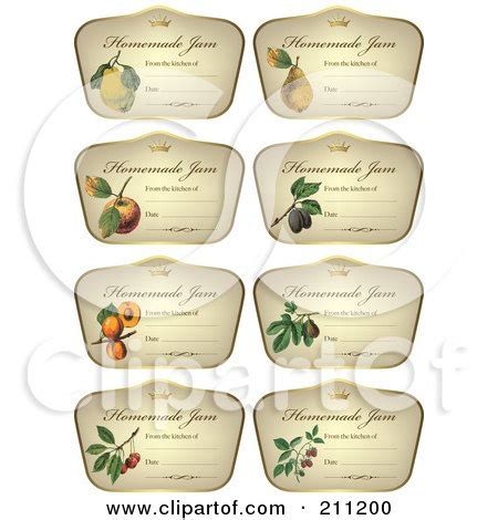 Royalty-Free (RF) Clipart Illustration of a Digital Collage Of Crown And Fruit On Homemade Jam ...