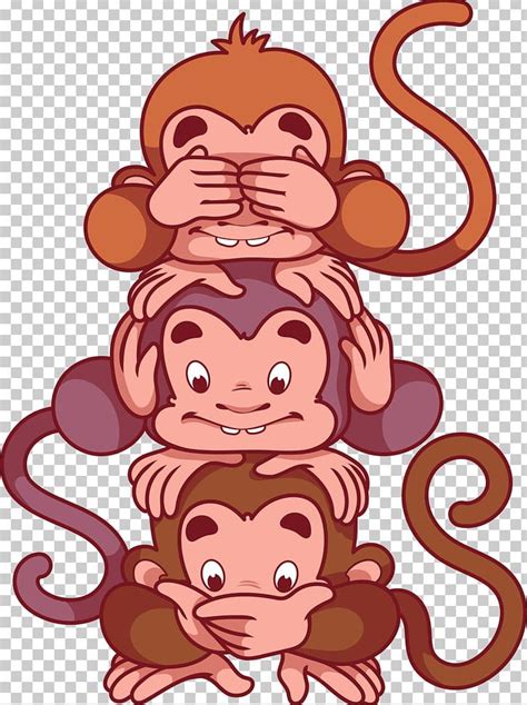 Three Wise Monkeys PNG, Clipart, Animals, Art, Cartoon, Fictional Character, Mammal Free PNG ...