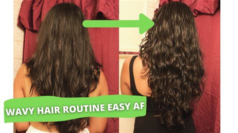 WAVY HAIR ROUTINE EASY AF STEP BY STEP CURLY GIRL FRIENDLY - YouTube