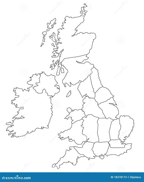 Outline Map Of Great Britain Stock Photos - Image: 18378173