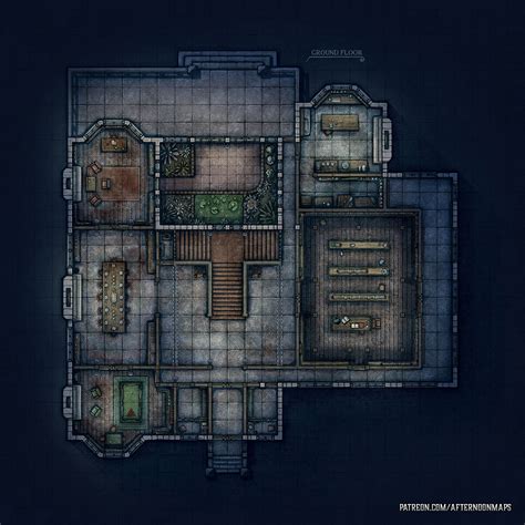 Spooky Manor House Battle Map - 30x30 : r/dndmaps