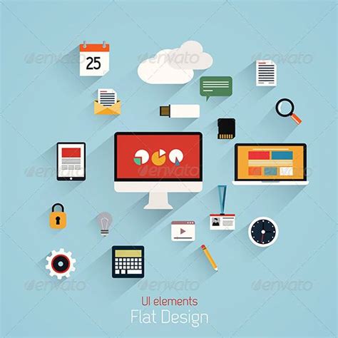 Flat Design Set | Flat design, Flat design icons, Business illustration