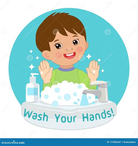 Boy Washing Hands Clipart