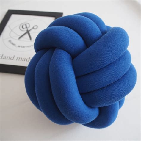 Knot pillow royal blue knotted pillow knot cushion chunky