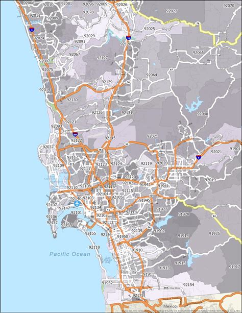 San Diego Zip Code Map - GIS Geography