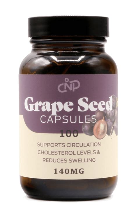 Grape Seed Extract & Resveratrol Capsules - 140mg Supplement 100 Pills Supports Circulation ...