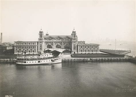 Ferry Docked at Immigration Station, Ellis Island - NYC in 1912