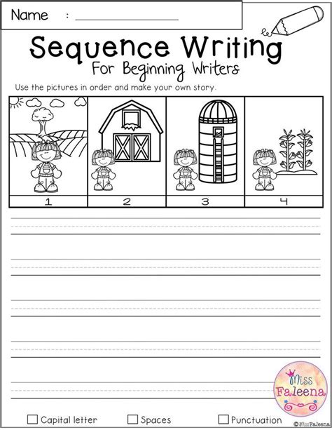 Free Sequence Writing for Beginning Writers | Sequencing worksheets ...