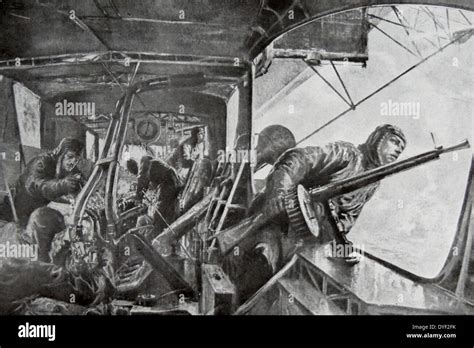 Crew on board a German Zeppelin Airship going into combat during Stock Photo: 68558103 - Alamy