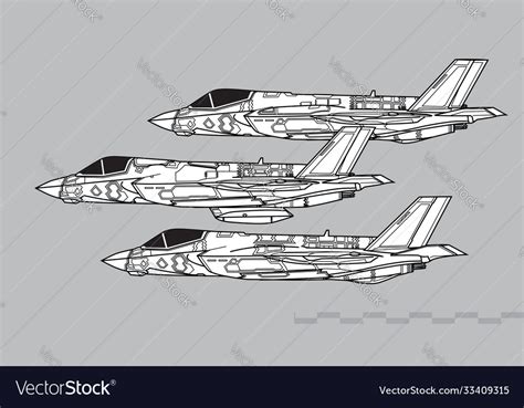 Lockheed martin f-35 lightning ii all variants Vector Image