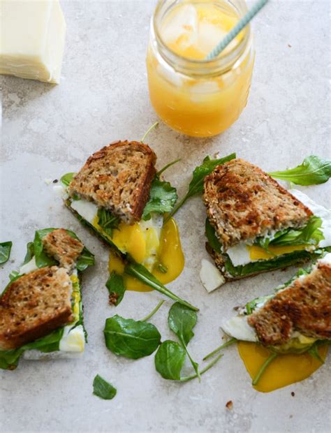 Gruyere, Fig Jam and Arugula Breakfast Sandwiches