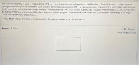 Solved The National Academy of Science reported that 38% of | Chegg.com