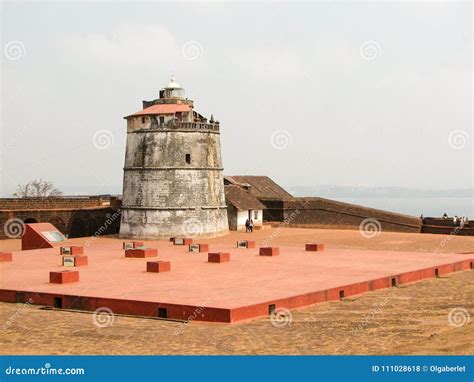 Fort Aguada and Its Lighthouse Stock Photo - Image of famous, fort ...