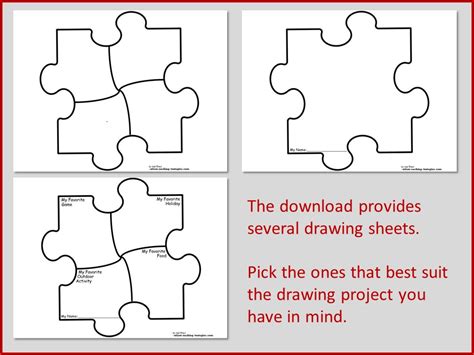 Puzzle Piece Drawing Sheets: Cooperative Social Skills Activity for Children on the Autism ...