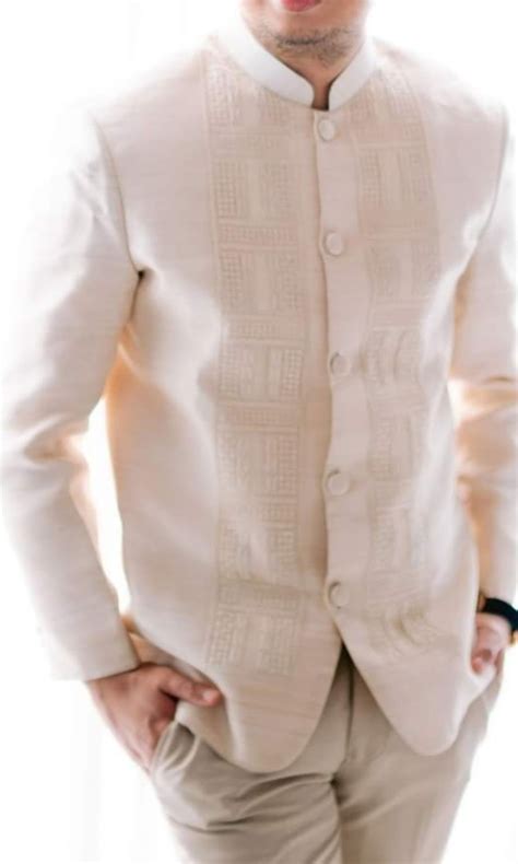 Wedding Coat Barong, Men's Fashion, Tops & Sets, Formal Shirts on Carousell