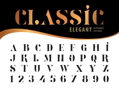 Alfabeto elegante clásico Letras y números 673474 Vector en Vecteezy