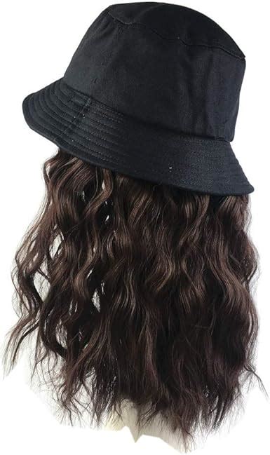 Women's Bucket Hats with Hair Extension Attached Bucket Hat Long ...