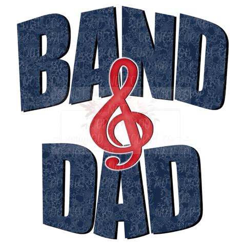 Band Dad Digital Design Navy & Red Band Hand Drawn PNG Sublimation ...