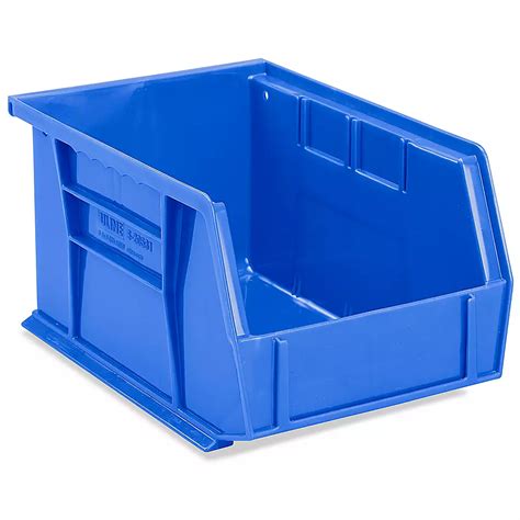 Plastic Stackable Bins - 9 1/2 x 6 x 5", Blue S-20581BLU - Uline