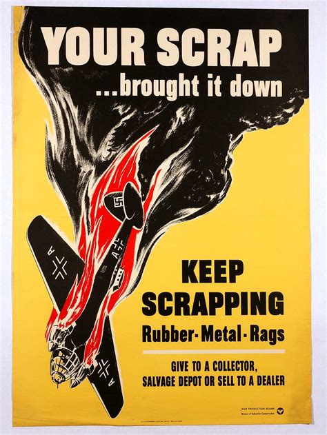 YOUR SCRAP BROUGHT IT DOWN (TUDOR) 1942 | Scrap metal art, Wwii posters, Metal tree wall art