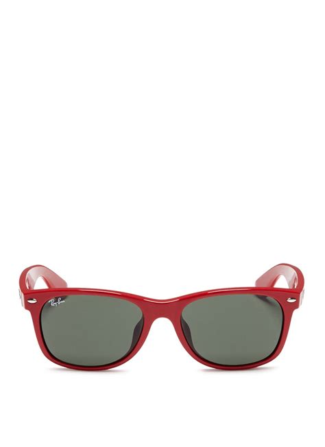 Ray-ban 'New Wayfarer' Acetate Sunglasses in Red | Lyst