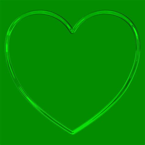 Simple Heart Metallic Outline Green Free Stock Photo - Public Domain Pictures