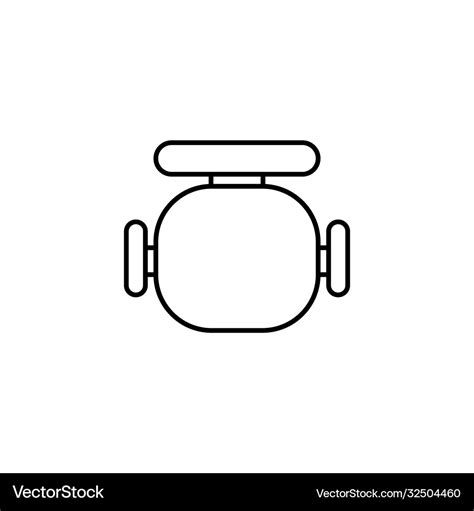 Outline office chair top view Royalty Free Vector Image