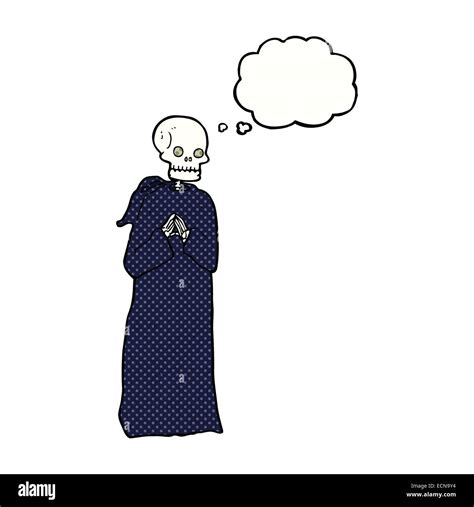 Cartoon skeleton in black robe hi-res stock photography and images - Alamy