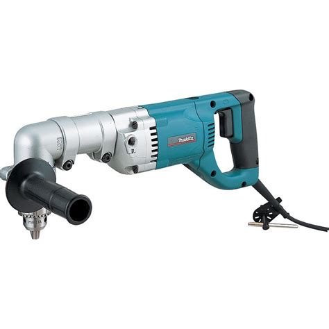 Makita 7.5 Amp 1/2 in. Corded 2-Speeds Reversible Angle Drill with Chuck Key Side Handle and ...