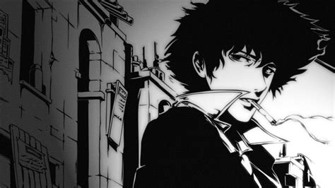 วอลเปเปอร์ : ภาพวาด, ภาพประกอบ, อะนิเมะ, การ์ตูน, Cowboy Bebop, Spike Spiegel, ร่าง, ดำและขาว ...