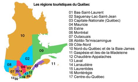 Les régions touristiques du Québec - ANF