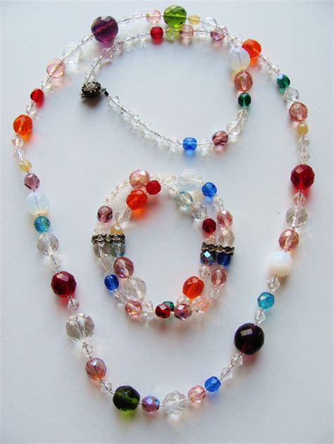 Summer Multi-Colors Glass Beads Necklace Bracelet Set