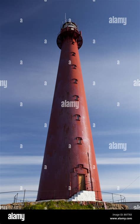 Lighthouse, Andenes village, Andoya island, Vesteralen archipelago ...