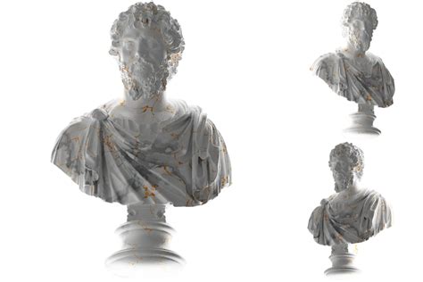 Free Elegant 3D render of Roman Emperor statue in white marble and gold ...