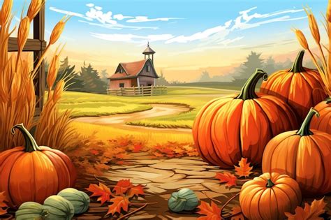 Premium AI Image | A harvest festival scene vector fall background